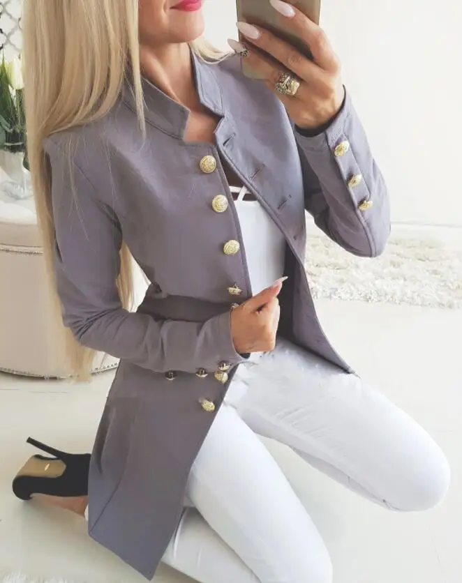 

Explosion models spring women long-sleeved single-breasted Slim small suit jacket new jacket jacket Solid color large code
