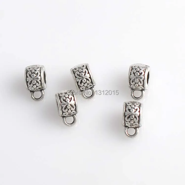 Tibetan Silver Bail Beads Jewelry Findings Fit Charm Bracelets 10.5x7