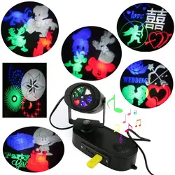 День рождения светодиодные фары рождественские Крытый RGB украшения DJ свет диско проектор перемещение Снежинка праздник освещения