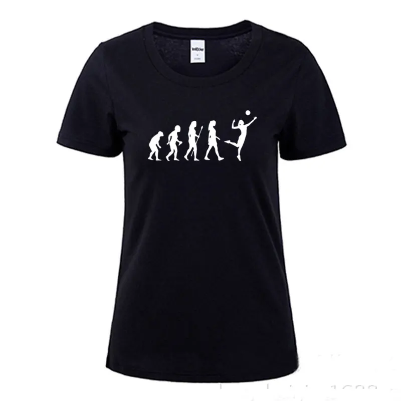 New JUST VOLLEY BALL T Shirt Novelty Funny Teeshirt Women Clothing Casual Short sleeve Volleyballer Evolution Top Tees 2
