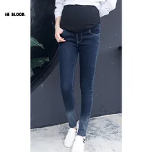 M 3XL Plus Size Elastic Waist 100 Cotton font b Maternity b font Jeans Pants For
