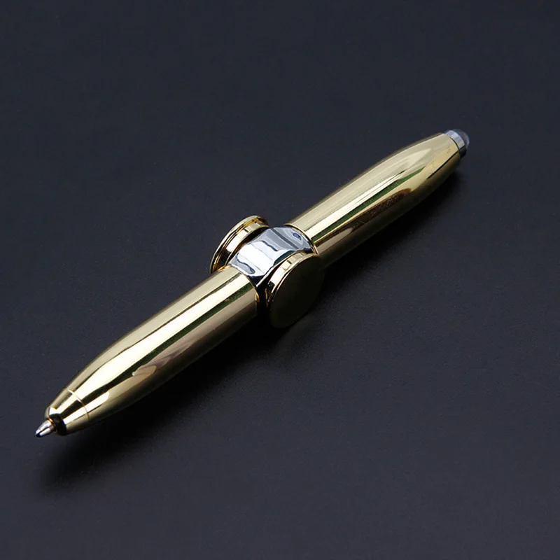 Ручной Спиннер ручка из нержавеющей стали антистресс светодиодный свет интересные Забавные игрушки Шариковая ручка BB55