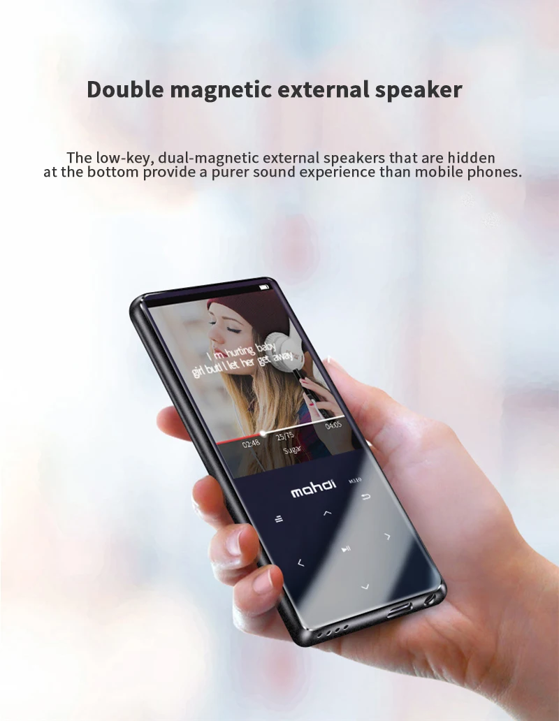 Mahdi MP3 плеер Bluetooth 4,1 сенсорный экран Спорт портативный аудио 8 Гб MP-3 HIFI плеер с радио FM Walkman APE Flac WAV динамик
