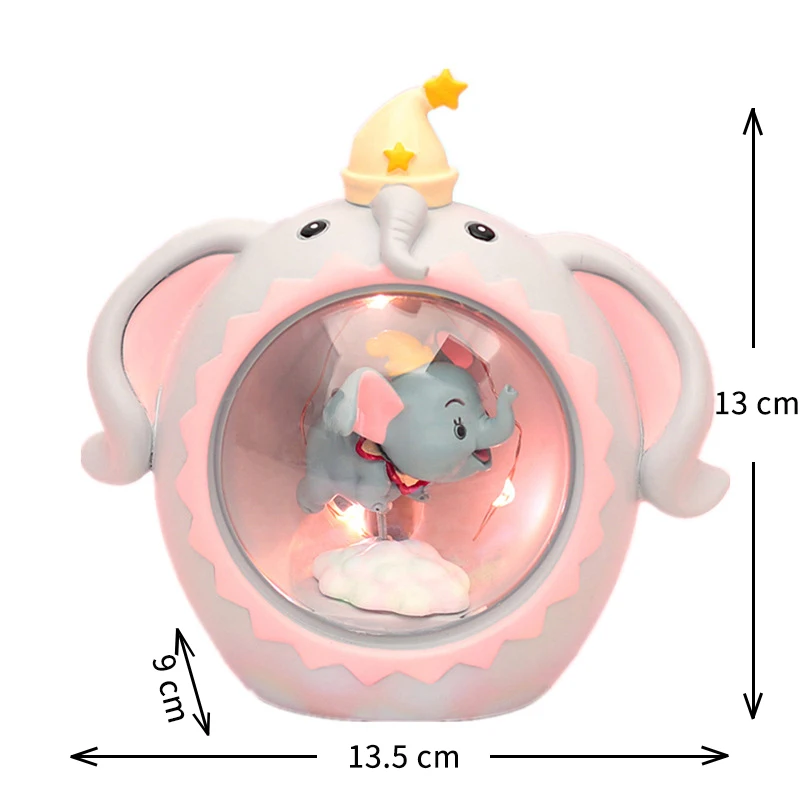 Светодиодный ночник слон Луна смолы мультфильм ночника Luminaria Романтический Украшения в спальню ночник для детей подарок на день рождения Рождество