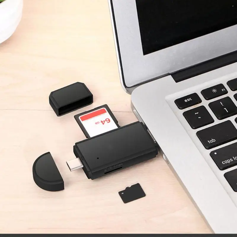 Тип C кабель + кабель Micro USB + кабель USB 3 в 1 USB OTG кард-ридер высокоскоростной USB2.0 устройство чтения карт памяти для Android и ПК