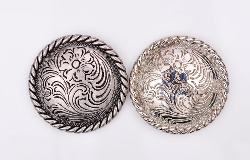 1-1/" 10X BLING Silver HEAVEY WESTERN Rose FLOWER гравировка кожевенное ремесло седла уздечка ремень CONCHOS Винт Назад