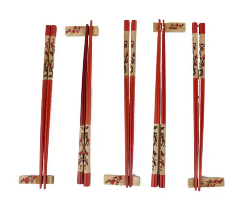 5 пар Китайский Винтаж ручной работы деревянные палочки для еды и утиные кронштейны подарочный набор