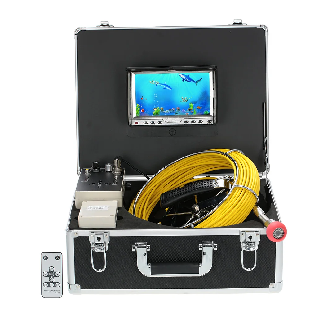 

20M Sewer Waterproof Video Camera 7'' LCD Screen Drain Pipeline Plumbing Inspection Camera CCD DVR Recorder Sewage Camera 12 Led