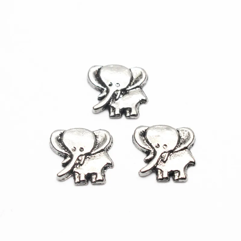 

Newest 10pcs/lot silvery cute Elephant zoology floating charms Alloy charms living glass memory lockets DIY jewelry