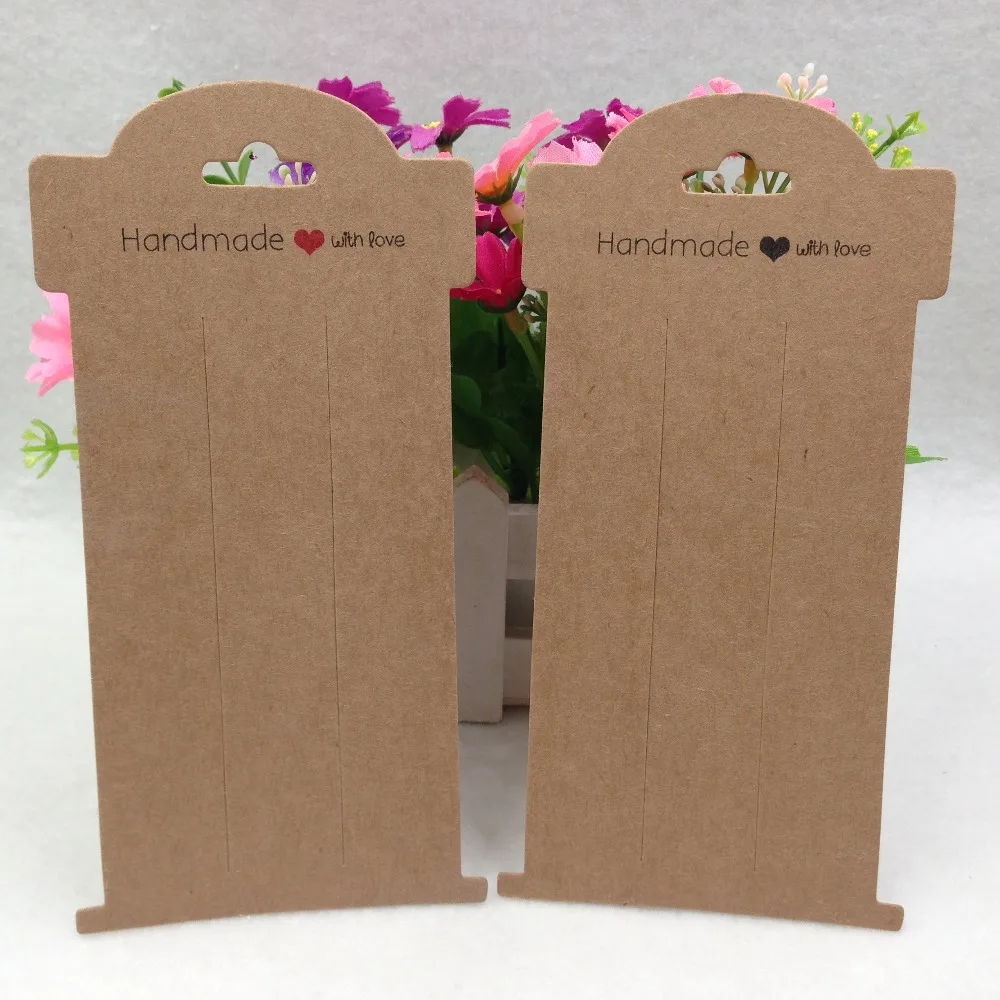 200pcs 16*8cm Kraft Paper Hair Clip Cards Jewelry Packing Hairpin Cards