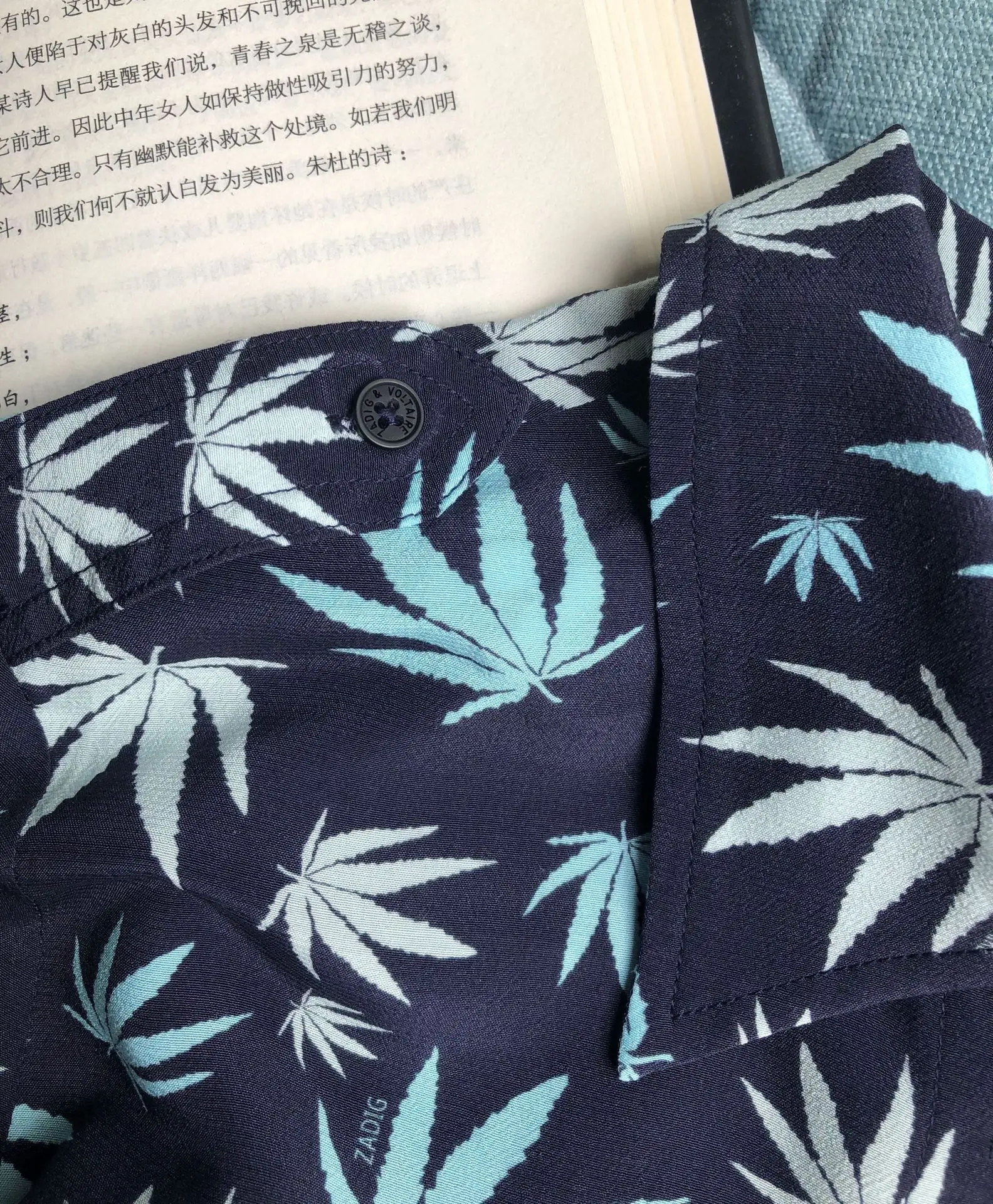 Женская рубашка с кленовым принтом, 19 ранней осени, кусок, кленовый лист, любовь, эполет, двойной карман, семь рукавов, рубашка