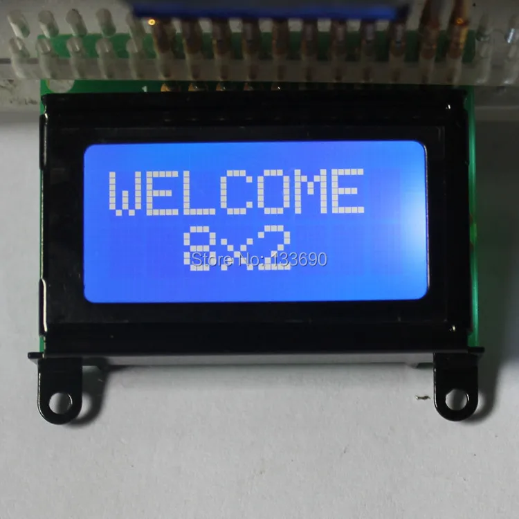 5pcs/lot 8x2 STN Blue White character 0802 lcd module HD44780 or ...