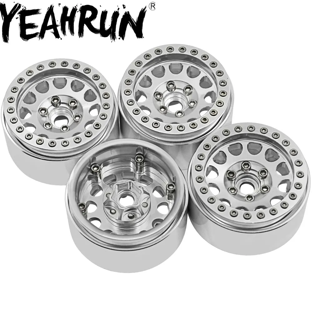 

YEAHRUN 1/2/4PCS 1/10 RC Crawler 1.9" Alloy Beadlock Wheel Rims for SCX10 D90 TRX-4 #24