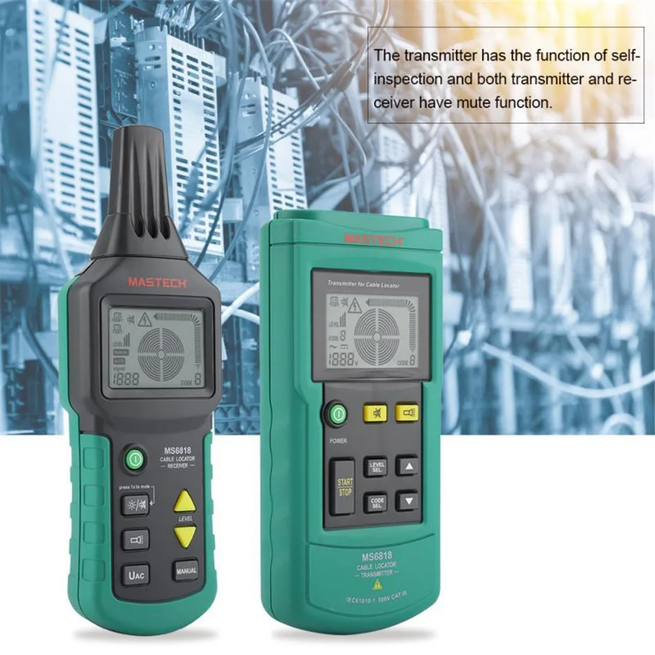 

Mastech MS6818 Portable Professional Wire Cable Tracker Metal Pipe Locator Detector Tester Line Tracker Voltage12~400V