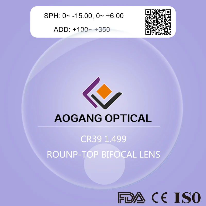 CR39 1.499 Round top Bifocal Anti reflection coating optical lens