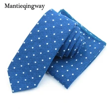 Mantieqingway хлопчатобумажный галстук комплекты носовых платков для мужчин в горошек печатных узкий галстук свадьба Gravatas шеи галстуки Hanky набор