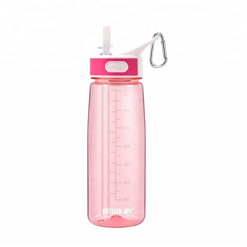 Бутылка для воды в бутылках joy, милые бутылки для воды для детей с соломинкой и ручкой, бутылка my Tritan bpa, 800 мл - Цвет: Розовый