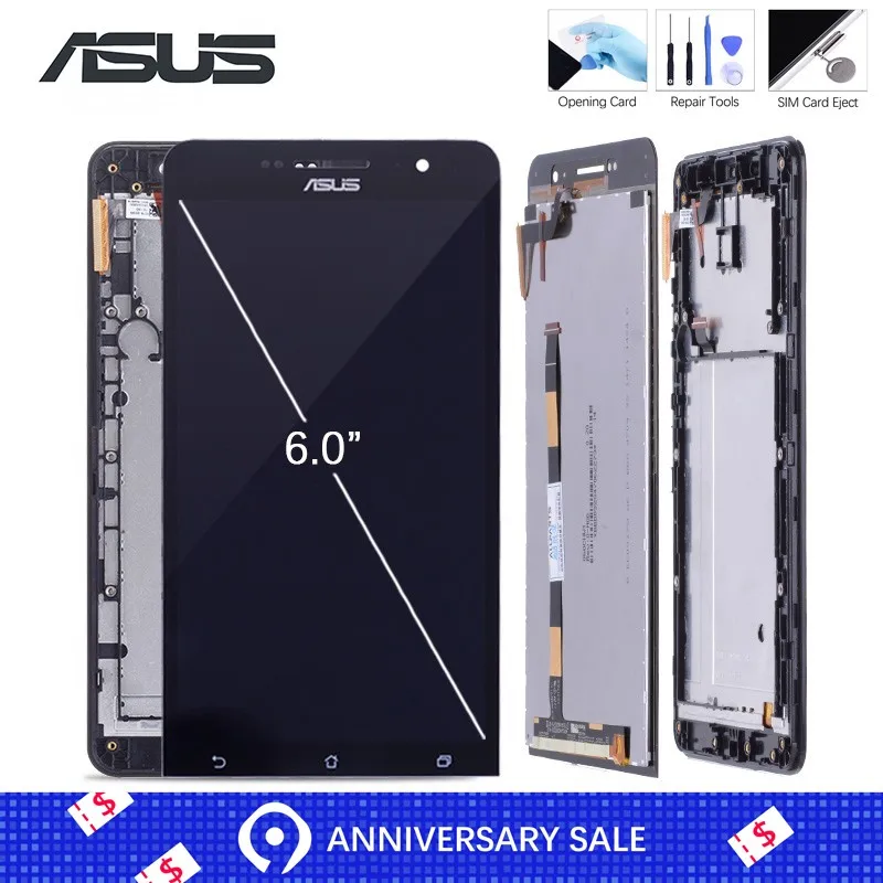 

ORIGINAL 6.0" 1280x720 IPS Display For ASUS ZenFone 6 LCD Touch Screen Digitizer Replacement Parts A600CG A601CG T00G