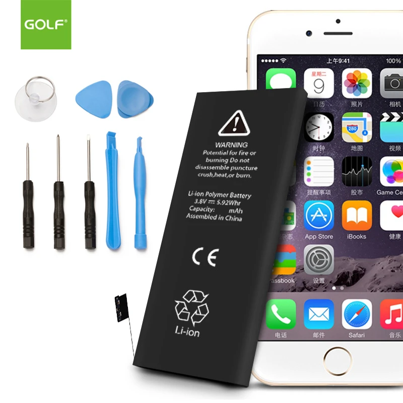 GOLF 1560mAh аккумулятор для iPhone 5S, сменные батареи для iPhone 5S, аккумулятор для телефона+ инструменты для установки