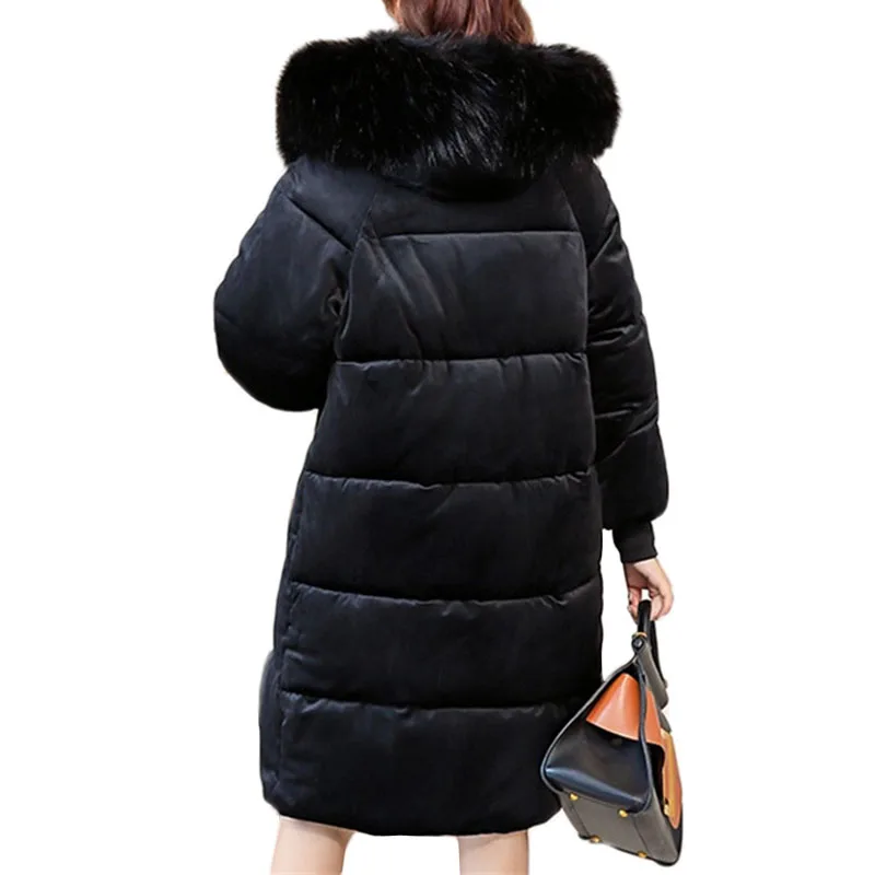 Coffee Survêtement black Veste De À A787 Femmes blue Coréennes Chaud Capuche Fourrure Hiver Rose Coton Vers Lâche Manteau pink Bas Le Col Automne D'or Velours Color AxqA1p