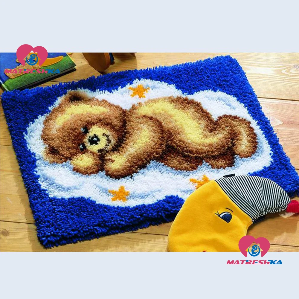

Latch Hook Rug Kits"bear"Needlework carpet embroidery Unfinished Crocheting Rug needle for carpet embroidery Foamiran for crafts