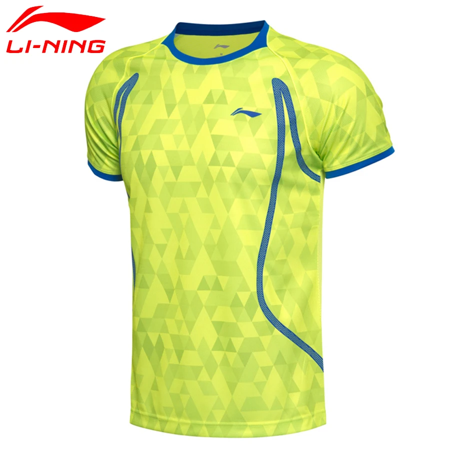 Li-Ning, мужские рубашки для бадминтона, дышащий светильник, футболки для соревнований, топ, Удобная подкладка, Спортивная футболка AAYM001 CONF17