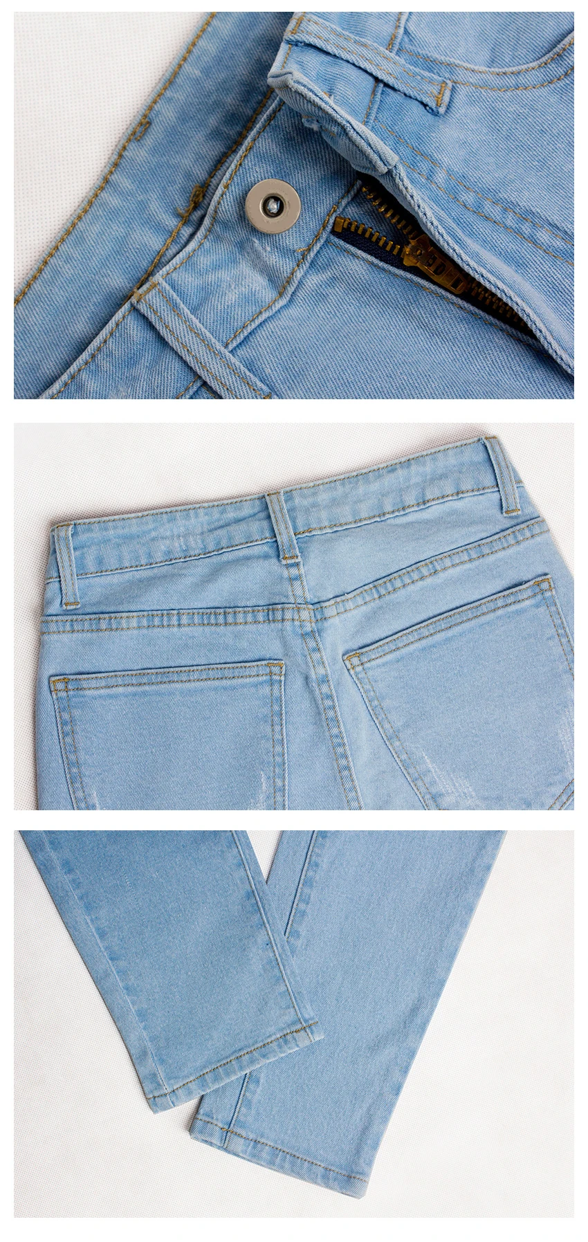 European and American autumn women's wear high waist slender stretch jeans pants pure color wash slim jeans (23)