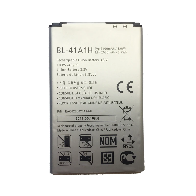 

KiKiss 2100mAh Batteries BL-41A1H For LG Optimus F60 MS395 D390N Tribute VS810PP Transpyre LS660 BL 41A1H Mobile Phone Battery