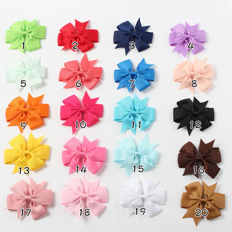 20pcs/lot Girls Ribbon Bow Clips Women Hair Accessories - Uniqwear