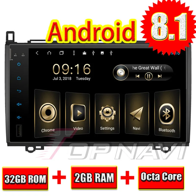 

Car GPS Navigation Android 8.1 for Benz B200 2009 Topnavi Auto Ram 2G 32G Storage Auto 3G Dongle Free Rear Camera Multimedia