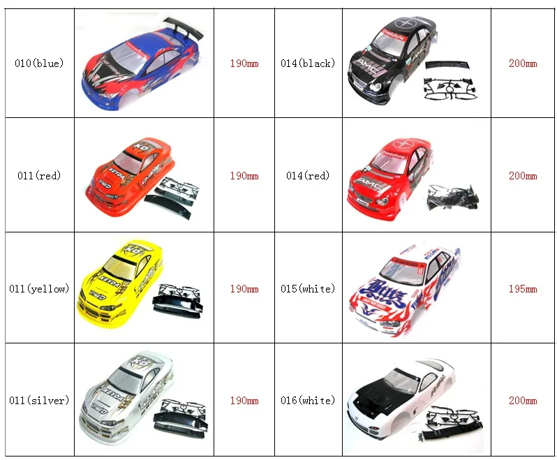 Ewellsold 1:10 rc автомобильные аксессуары 1/10 rc корпус автомобиля для 1:10 rc car190 мм несколько вариантов 1 шт./лот