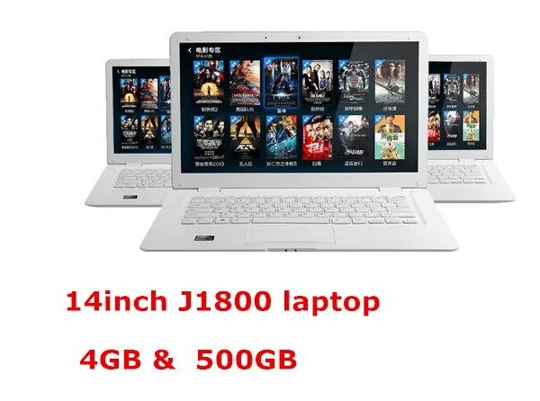  14inch laptop computer 4GB 500GB Celeron J1800 Celeron 2.41Ghz dual core Windows 8 ultra thin notebook computer WIFI webcam 