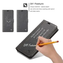 WHATIF Magnetic Flip Wallet Leather Mobile Phone DIY Graffiti Letter Case Bag for iPhone X 8 7 6 6s Plus Cover with Card Slots