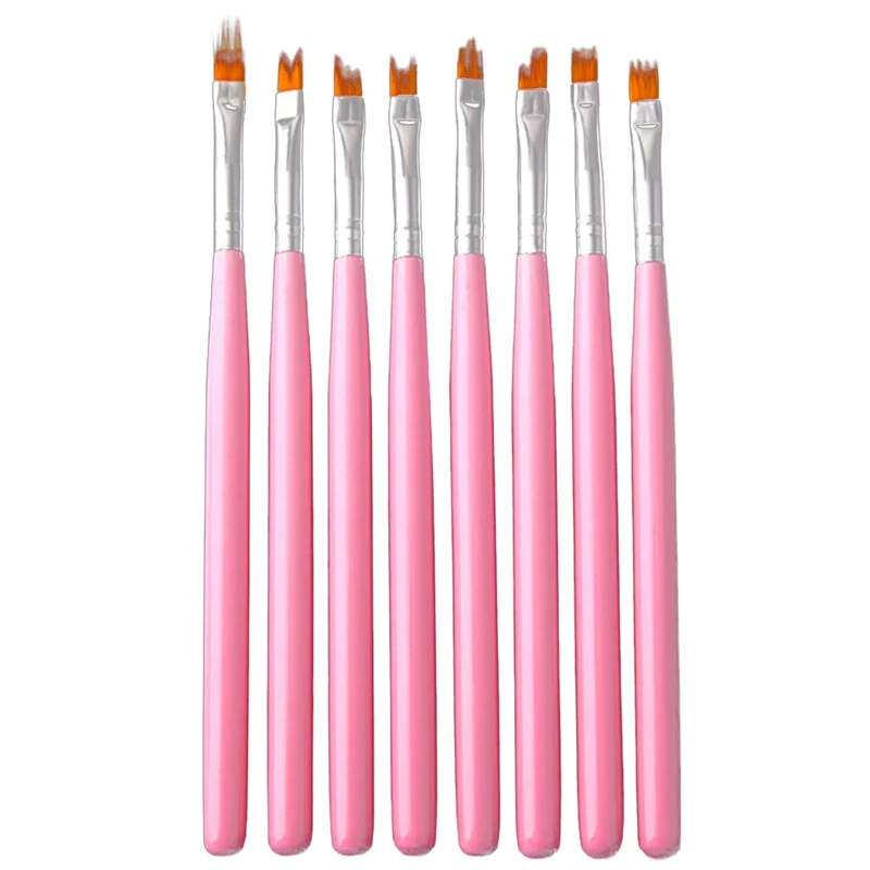 8 Head Multi Function Nail Art Paint Brush French Gel Polish Tip Liner