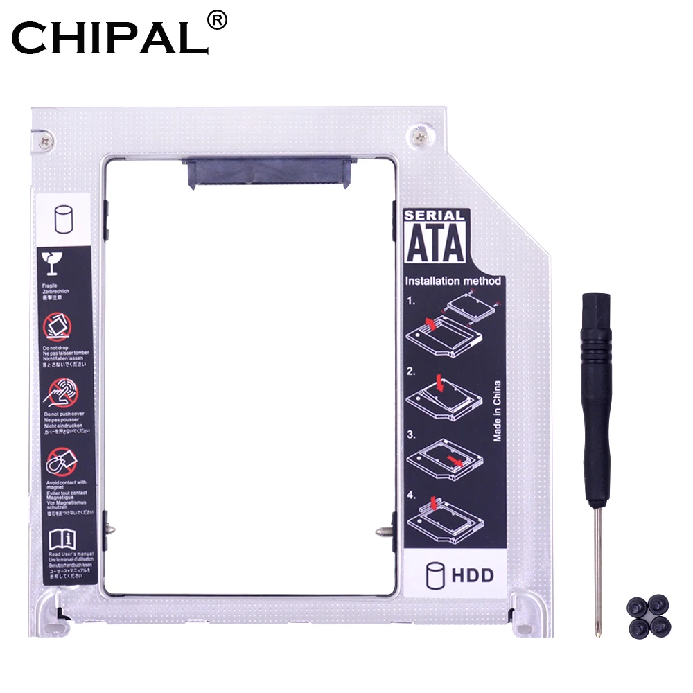 

2nd HDD Caddy 9.5mm SATA 3.0 for Macbook Pro Air Unibody 13" 15" 17" A1278 A1286 A1297 Optibay for 2.5" SSD Case HDD Enclosure