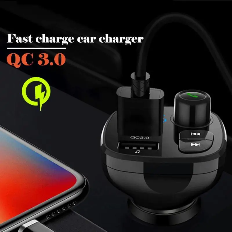BT12 Bluetooth 5,0 Handsfree автомобильный комплект fm-передатчик MP3-плеер USB зарядное устройство