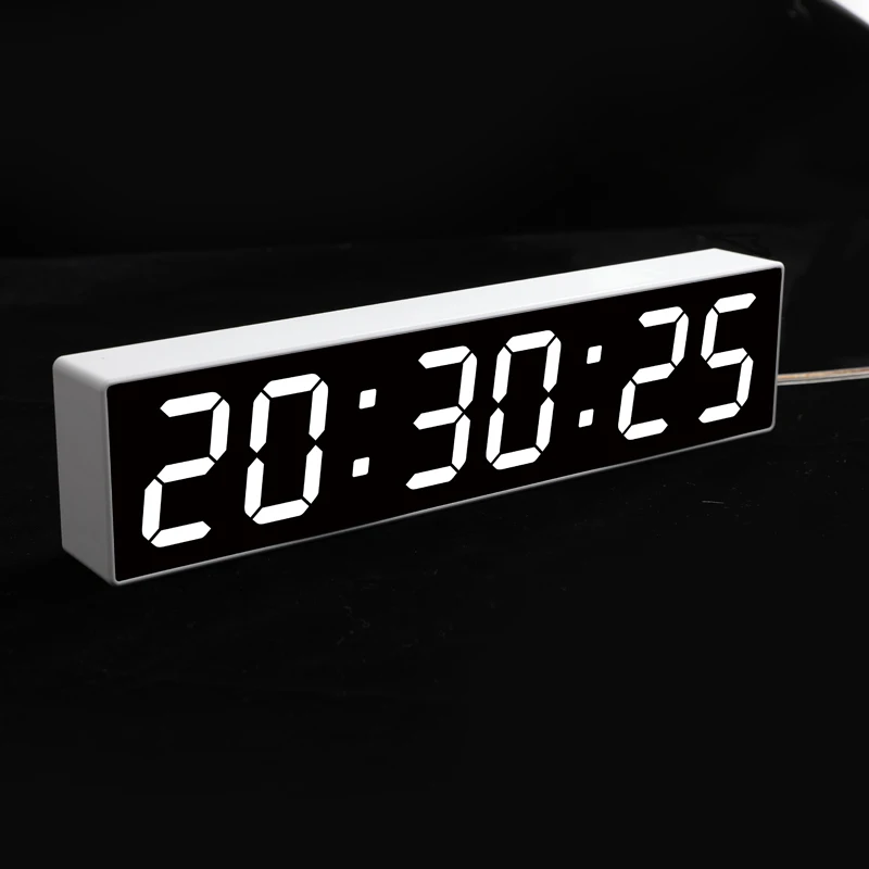 Large Screen Calendar Temperature Display Digital Alarm Clock LCD Big Mirror Snooze Silent Night Light Electronic Desktop Clock|Alarm Clocks| - AliExpress
