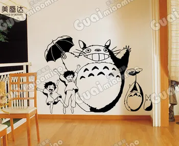 

Curtilage Children Room TV Setting Wall Stickers Totoro Hand-painted Blessing Hayao Miyazaki Cartoon Single-piece Package LIPC