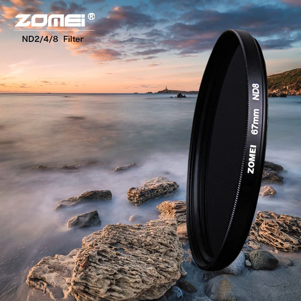 

Zomei ND Camera Filter Neutral Density Filter ND2/4/8 Optical Resin Filter 52/55/58/62/67/72/77/82mm Filtro for SLR DSLR Lens