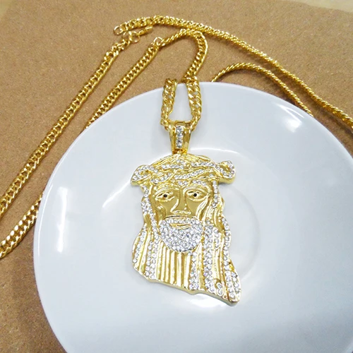 2 Стилей Моды Иисус Кусок Горный Хрусталь Кулон Iced Out Сеть Хип Хоп Ожерелье| |
