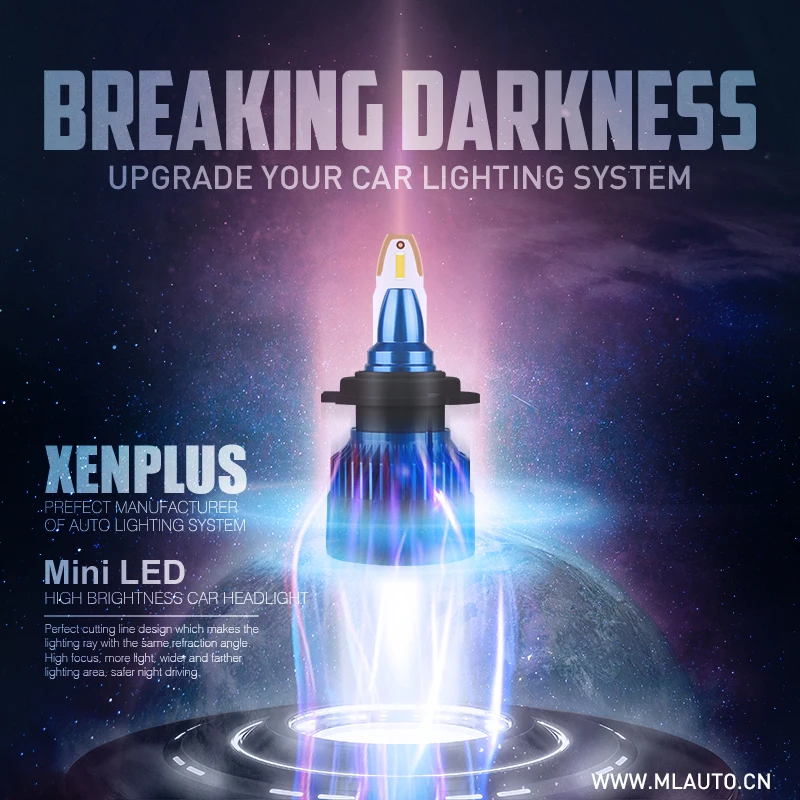 Xenplus светодиодный фар H1 H4 H11 H7 H3 H27 880 9005 9006 супер мини лампа H13 9004 9007 6000LM 6000 K 12 V противотуманных фар для авто