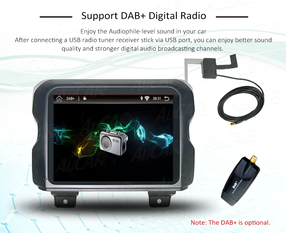 Discount AuCAR 8.4" Android 8.0 car radio Car DVD Player for Jeep Wrangler jk 2018 car Stereo GPS Navigation system HD radio IPS WIFI 11
