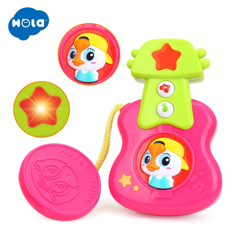 

HOLA 3111D Baby Toys Guitar with Flashing Lights Musical Instrument Baby Carriage Stroller Bar Musical Toy Gifts