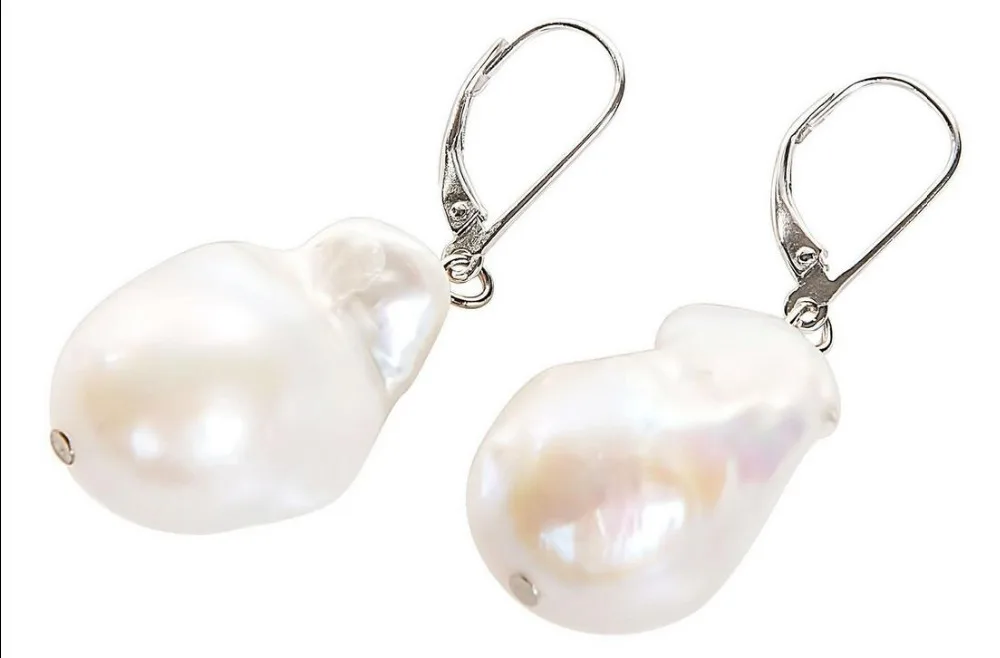 &gt&gt&gt&gtnoble jewelry Freshwater Baroque Pearl Drop Earrings in Sterling Silver Leverback | Украшения и аксессуары