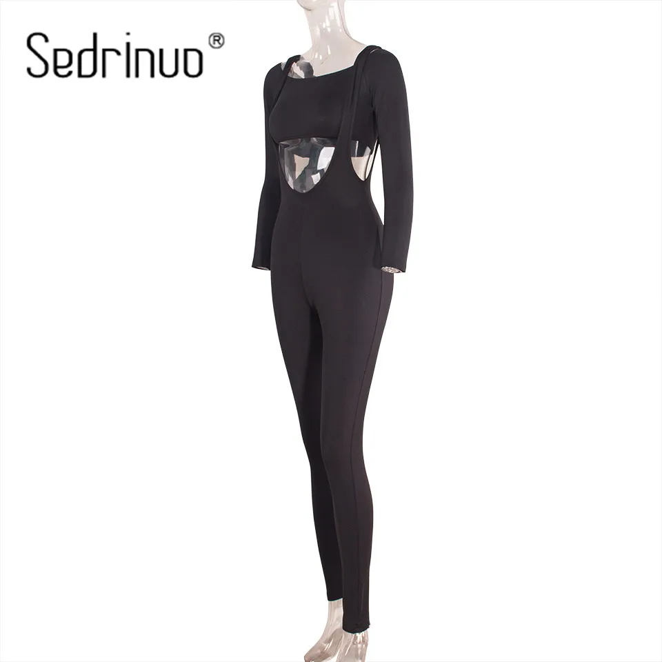 Sedrinuo Autumn Two Piece Set Long Sleeve Crop Top and Romper Matching Set Tracksuit Skinny Party Wear Sexy Slash Neck For Women Jumpsuits and Playsuits