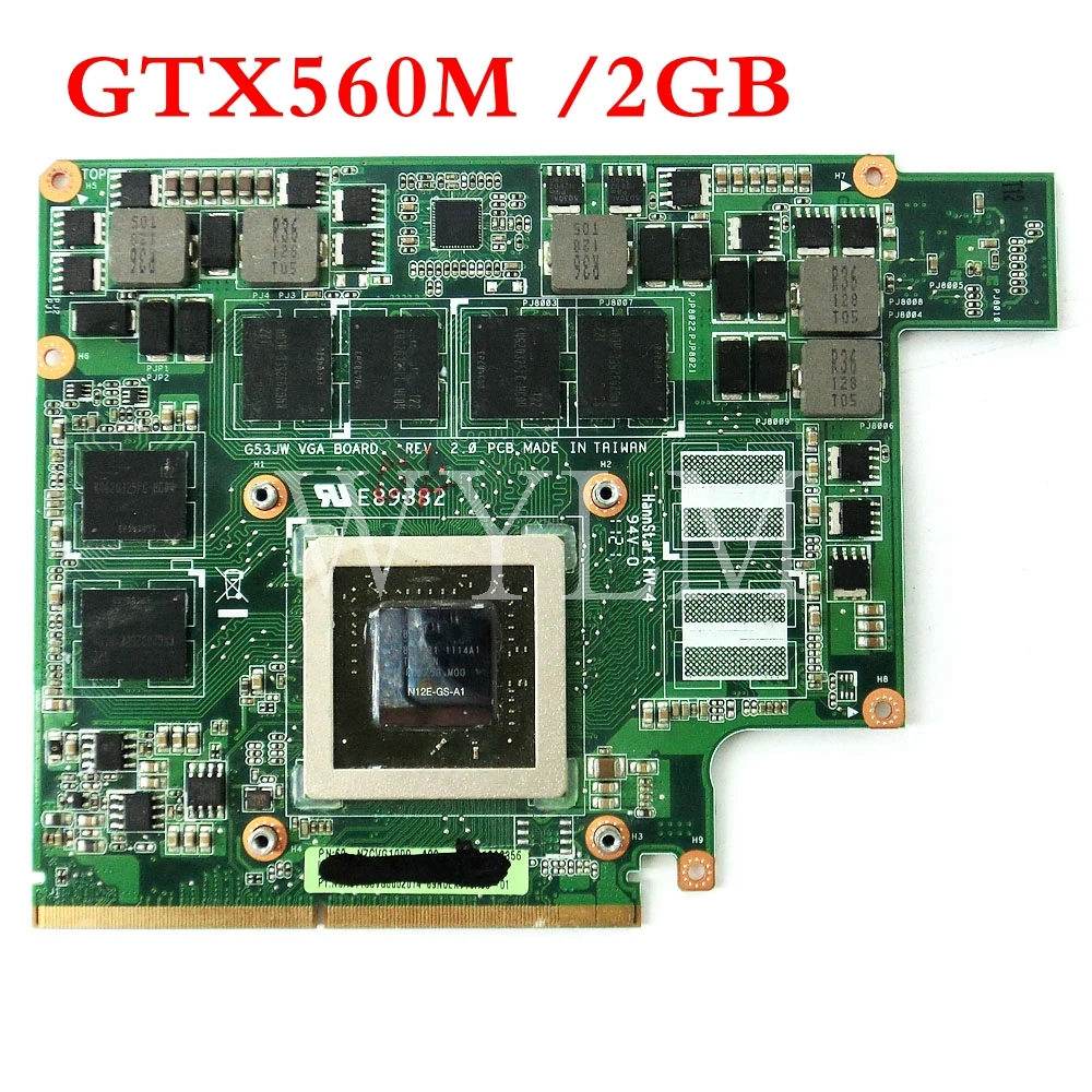 

G53JW GTX560M 2GB N12E-GS-A1 For ASUS G73SW G73JW G53SW G53SX Laptopo VGA graphics card board 100% Tested Working