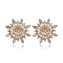 Женские Кристальные снежные чешуйки Bijoux массивные серьги-гвоздики для женщин серьги Модные ювелирные изделия серьги
