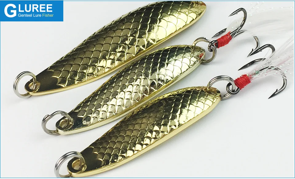 GLUREE 1pcs 71015g Zinc Alloy Fishing Lure Spoon Sequin Bait Paillette Metal Hard Lure with Treble Hook Fishing Tackle (8)