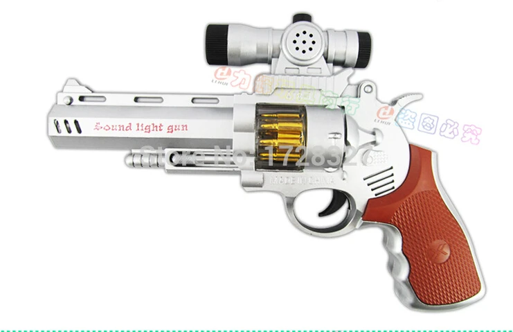 Electric toys flash eight gun of toys Gunfire revolver simulation there is a light music electric toy gun WJ020