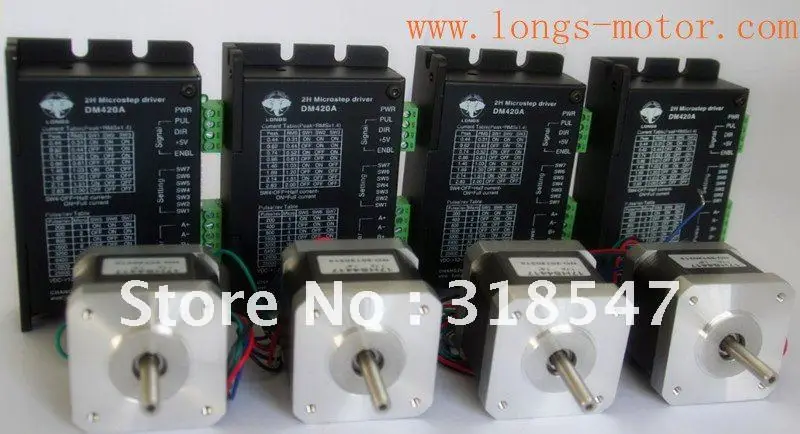 

Stepper Motor 4axis Nema17 1.7A 75oz.in 17HS4401N 1.8 Degree 2phase DM420A Stepper Driver 3D printer LONGS MOTOR